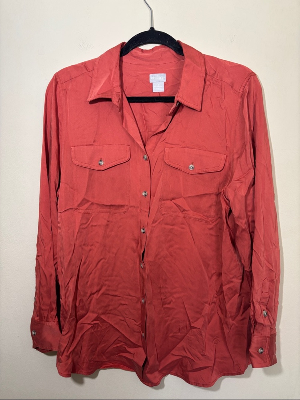 Chico's Button-Down Shirt in Coral